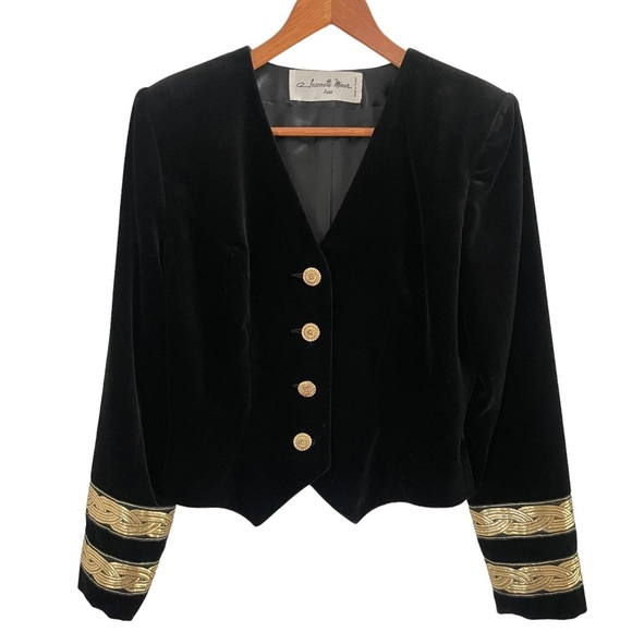Vintage French Velvet and Gold Women’s Blazer size 40 by Jeannette Miner Paris - Picture 11 of 16